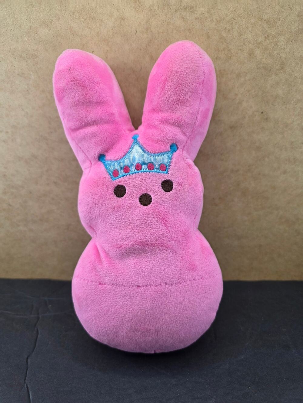 Peeps plush bunny with blue crown
